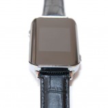 Айболит браслет-трекер для пожилых людей и пенсионеров с GPS и телефоном. Серебро с черным кожаным ремешком